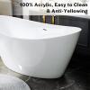imageEmpava Bathtub 67quot Soaking Tub Acrylic Free Standing Tub with Center Drain and Overflow Contemporary Design Bathtub for Bathroom cUPC Certified Glossy WhiteCenter Drain Bathtub