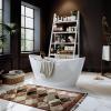imageEmpava Bathtub 67quot Soaking Tub Acrylic Free Standing Tub with Center Drain and Overflow Contemporary Design Bathtub for Bathroom cUPC Certified Glossy WhiteCenter Drain Bathtub