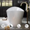 imageEmpava Bathtub 67quot Soaking Tub Acrylic Free Standing Tub with Center Drain and Overflow Contemporary Design Bathtub for Bathroom cUPC Certified Glossy WhiteContemporary