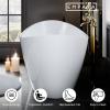 imageEmpava Bathtub 67quot Soaking Tub Acrylic Free Standing Tub with Center Drain and Overflow Contemporary Design Bathtub for Bathroom cUPC Certified Glossy WhiteCenter Drain Bathtub