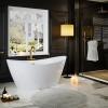 imageEmpava Bathtub 67quot Soaking Tub Acrylic Free Standing Tub with Center Drain and Overflow Contemporary Design Bathtub for Bathroom cUPC Certified Glossy WhiteContemporary