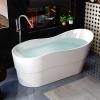 imageEmpava Bathtub 67quot Soaking Tub Acrylic Free Standing Tub with Center Drain and Overflow Contemporary Design Bathtub for Bathroom cUPC Certified Glossy WhiteEnd Drain Bathtub