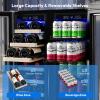 imageEmpava Chiller 15 inch Mini Double Fridge Built in or Freestanding Wine Cooler Stainless Steel Glass Door Quiet Operation Compressor Adjust Temperature 29 Bottles Dual Zone SilverBR03D