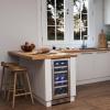 imageEmpava Chiller 15 inch Mini Double Fridge Built in or Freestanding Wine Cooler Stainless Steel Glass Door Quiet Operation Compressor Adjust Temperature 29 Bottles Dual Zone SilverWC02D