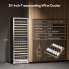 imageEmpava Cooler Refrigerator 160 Bottles Dual Zone Built in or Freestanding Compressor Wine Fridge Chiller in Stainless Steel 24 Inch160 Bottles Dual Zone