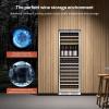imageEmpava Cooler Refrigerator 160 Bottles Dual Zone Built in or Freestanding Compressor Wine Fridge Chiller in Stainless Steel 24 Inch160 Bottles Dual Zone
