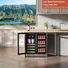 imageEmpava Cooler Refrigerator 160 Bottles Dual Zone Built in or Freestanding Compressor Wine Fridge Chiller in Stainless Steel 24 Inch30in Dual Zone