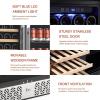 imageEmpava Cooler Refrigerator 160 Bottles Dual Zone Built in or Freestanding Compressor Wine Fridge Chiller in Stainless Steel 24 Inch30in Dual Zone