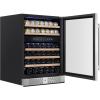imageEmpava Cooler Refrigerator 160 Bottles Dual Zone Built in or Freestanding Compressor Wine Fridge Chiller in Stainless Steel 24 Inch45 Bottles Dual Zone