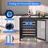 imageEmpava Cooler Refrigerator 160 Bottles Dual Zone Built in or Freestanding Compressor Wine Fridge Chiller in Stainless Steel 24 Inch46 Bottles Dual Zone
