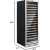 imageEmpava Cooler Refrigerator 171 Bottles Single Zone Built in or Freestanding Compressor Fridge Chiller Wine Cellar 24 Inch Stainless Steel
