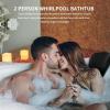imageEmpava Corner Whirlpool Bathtub  2 Person Jetted Tub With 10 Jets Heater Light Spa Bath Hydro Massage With Chroma Therapy