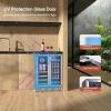 imageEmpava Dual Zone Wine Cooler and Beverage Refrigerator Freestanding or Under Counter Fridge with Glass Door and LED Light 78 Cans and 20 Bottles Capacity 24 Inch Stainless Steel