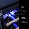 imageEmpava Dual Zone Wine Cooler and Beverage Refrigerator Freestanding or Under Counter Fridge with Glass Door and LED Light 78 Cans and 20 Bottles Capacity 24 Inch Stainless Steel