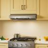 imageEmpava Ducted Under Cabinet Range Vent Hood 30 Inch 400 CFM Twin Motors 3Speed Exhaust Fan LED Lighting Oil Collector PushButton Control Baffle Filters Plugin Stainless Steel