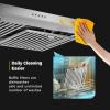 imageEmpava Ducted Under Cabinet Range Vent Hood 30 Inch 400 CFM Twin Motors 3Speed Exhaust Fan LED Lighting Oil Collector PushButton Control Baffle Filters Plugin Stainless Steel