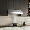 imageEmpava Ducted Under Cabinet Stove Range Hood Vent 36 Inch 500 CFM  Dual Sealed Aluminum Motor  Push Button Control  3Speeds  ETL Certification Stainless Steel36 Inch