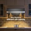 imageEmpava Ducted Under Cabinet Stove Range Hood Vent 36 Inch 500 CFM  Dual Sealed Aluminum Motor  Push Button Control  3Speeds  ETL Certification Stainless Steel36 Inch