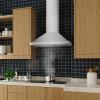 imageEmpava DuctedDuctless WallMount Range Hood 30 Inch 400 CFM 3Speed Push Button Control LED Lights Baffle Filters Plugin Stainless SteelRH05N