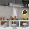 imageEmpava Ductless Under Cabinet Range Hood 30 Inch Convertible Ducted RearTop Vent 300 CFM Push Button Plug in Stainless Steel30 Inch