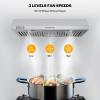 imageEmpava Ductless Under Cabinet Range Hood 30 Inch Convertible Ducted RearTop Vent 300 CFM Push Button Plug in Stainless Steel30 Inch