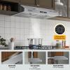 imageEmpava DuctlessDucted Range Hood Under Cabinet 30 Inch Touch Control Timer ampamp Clock Setting 300 CFM 3Speeds Plug in Stainless Steel30 Inch
