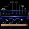 imageEmpava EMPVWC02D 29 Bottle Dual Zone Cooler Freestanding Wine Cellars 15 Inch Black and Stainless Steel