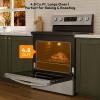 imageEmpava Electric Range Radiant Ceramic Cooktop with 48 Cu Ft Oven 4 Cooking Elements Steam Cleaning Freestanding ampamp Slidein Stove in Stainless Steel30 Inch 240VPower Cord Not Included