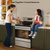 imageEmpava Electric Range Radiant Ceramic Cooktop with 48 Cu Ft Oven 4 Cooking Elements Steam Cleaning Freestanding ampamp Slidein Stove in Stainless Steel30 Inch 240VPower Cord Not Included