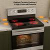 imageEmpava Electric Range Radiant Ceramic Cooktop with 48 Cu Ft Oven 4 Cooking Elements Steam Cleaning Freestanding ampamp Slidein Stove in Stainless Steel30 Inch 240VPower Cord Not Included