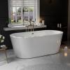 imageEmpava Freestanding Bathtub 59quot Soaking Tub Acrylic Stand Alone Tub with Overflow Drain Gloss White Contemporary DesignContemporary