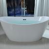 imageEmpava Freestanding Bathtub Flatbottom Acrylic Soaking Tub Contemporary Stand Alone Design with Brushed Nickel Drain ampamp Overflow Glossy White cUPC Certified 59 InchArt Deco