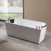 imageEmpava Freestanding Whirlpool BathtubAcrylic 8 Hydromassage Jets Tub 59 inch