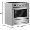 imageEmpava Freestanding ampamp SlideIn Gas Range 50 Cu Ft Single Oven with 5 Sealed HighLow Burners ampamp Touch Timer Heavy Duty Continuous Grates in Stainless Steel 30 Inch38 Inch