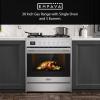 imageEmpava Freestanding ampamp SlideIn Gas Range 50 Cu Ft Single Oven with 5 Sealed HighLow Burners ampamp Touch Timer Heavy Duty Continuous Grates in Stainless Steel 30 Inch30 Inch