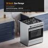 imageEmpava Freestanding ampamp SlideIn Gas Range 50 Cu Ft Single Oven with 5 Sealed HighLow Burners ampamp Touch Timer Heavy Duty Continuous Grates in Stainless Steel 30 Inch30 Inch