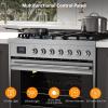 imageEmpava Freestanding ampamp SlideIn Gas Range 50 Cu Ft Single Oven with 5 Sealed HighLow Burners ampamp Touch Timer Heavy Duty Continuous Grates in Stainless Steel 30 Inch30 Inch