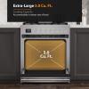 imageEmpava Freestanding ampamp SlideIn Gas Range 50 Cu Ft Single Oven with 5 Sealed HighLow Burners ampamp Touch Timer Heavy Duty Continuous Grates in Stainless Steel 30 Inch30 Inch