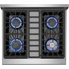 imageEmpava Gas Range 43 Cu Ft Convection Oven with Touch Timer 5 Deep Recessed Burners Cooktop Heavy Duty Continuous Grates in Stainless Steel Freestanding ampamp Slidein Stove36 InchProstyle