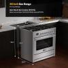 imageEmpava Gas Range 43 Cu Ft Convection Oven with Touch Timer 5 Deep Recessed Burners Cooktop Heavy Duty Continuous Grates in Stainless Steel Freestanding ampamp Slidein Stove36 Inch36GR12