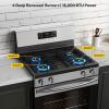 imageEmpava Gas Range 48 CuFt Oven with Touch Timer4 Deep Recessed Burners CooktopStainless Steel with Storage Drawer Freestanding ampamp Slidein Stove30 Inch