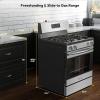 imageEmpava Gas Range 48 CuFt Oven with Touch Timer4 Deep Recessed Burners CooktopStainless Steel with Storage Drawer Freestanding ampamp Slidein Stove30 Inch