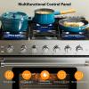 imageEmpava Gas RangeTrue Convection Oven 60 Cu Ft6 Deep Recessed Burners Cooktop Heavy Duty Continuous Grates in Stainless Steel with Storage Drawer Freestanding ampamp Slidein36 InchGR11
