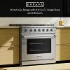 imageEmpava Gas RangeTrue Convection Oven 60 Cu Ft6 Deep Recessed Burners Cooktop Heavy Duty Continuous Grates in Stainless Steel with Storage Drawer Freestanding ampamp Slidein36 InchGR11