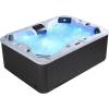 imageEmpava Luxury Outdoor Hot Tub 4 Person Whirlpool Outdoor Spa Tub Freestanding Bathtub 83IN 16 Jets Massage Rectangle Relaxing Home Garden Hot Tub Spa with LED Lights ampamp Cover Black