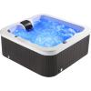 imageEmpava Luxury Outdoor Hot Tub 5 Person Whirlpool Outdoor Spa Tub Freestanding Bathtub 75IN 25 Jets Massage Square Relaxing Home Garden Hot Tub Spa with LED Lights ampamp Cover Black