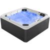 imageEmpava Luxury Outdoor Hot Tub 6 Person Whirlpool Outdoor Spa Tub Freestanding Bathtub 85IN 36 Jets Massage Square Relaxing Home Garden Hot Tub Spa with LED Lights ampamp Cover Black