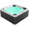 imageEmpava Luxury Outdoor Hot Tub 6 Person Whirlpool Outdoor Spa Tub Freestanding Bathtub 85IN 36 Jets Massage Square Relaxing Home Garden Hot Tub Spa with LED Lights ampamp Cover Black