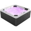 imageEmpava Luxury Outdoor Hot Tub 6 Person Whirlpool Outdoor Spa Tub Freestanding Bathtub 85IN 36 Jets Massage Square Relaxing Home Garden Hot Tub Spa with LED Lights ampamp Cover Black