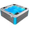 imageEmpava Luxury Outdoor Hot Tub 6 Person Whirlpool Outdoor Spa Tub Freestanding Bathtub 87IN 37 Jets Massage Square Relaxing Home Garden Hot Tub Spa with LED Lights ampamp Cover Gray